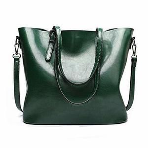 Leather Top Handle Satchel Tote Purses – Green Shades